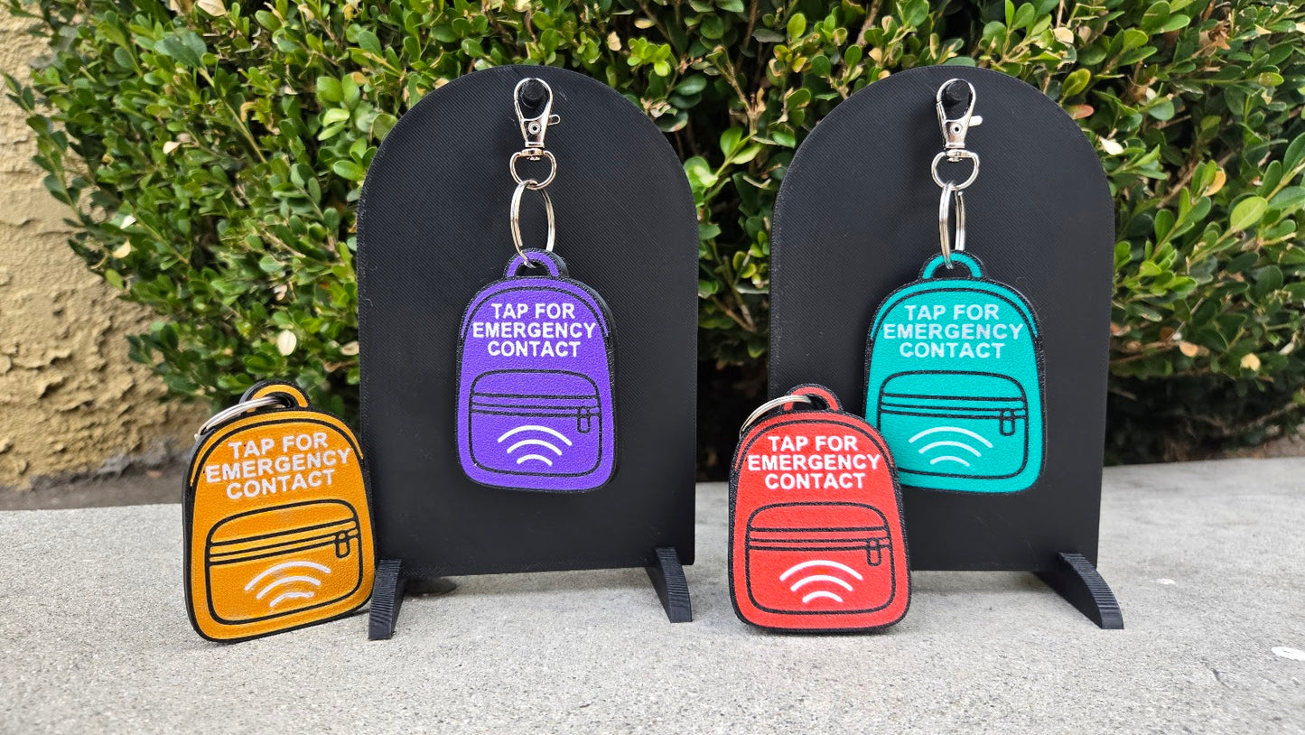 Emergency Contact Backpack Keychain – NFC Enabled for Kids