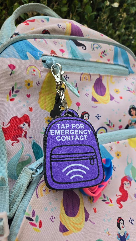 Emergency Contact Backpack Keychain – NFC Enabled for Kids