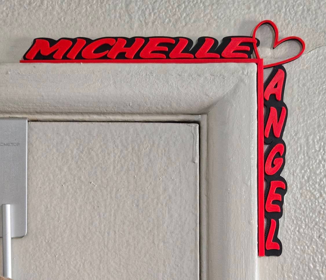 Custom 3D Printed Valentine's Day Door Topper - Personalized with Your Names
