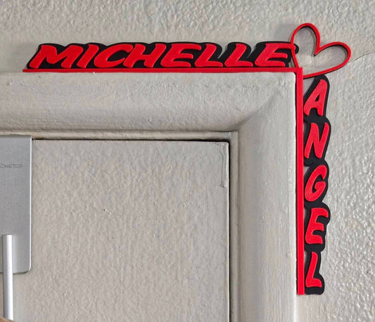 Custom 3D Printed Valentine's Day Door Topper - Personalized with Your Names